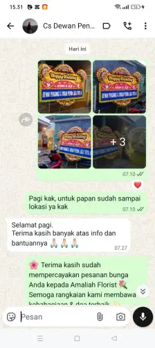 Testimonial Papan Bunga Pernikahan salem
